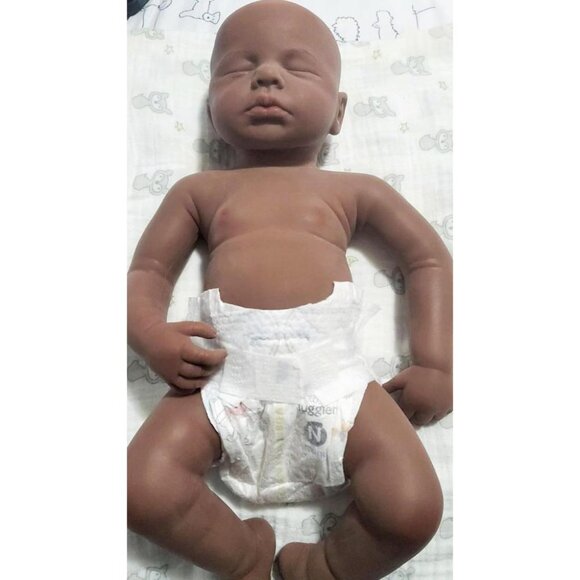 🆕19 inch Full Body Platinum Silicone Bald Baby Dolls Sleeping Zora-tan Boy - Picture 3 of 10